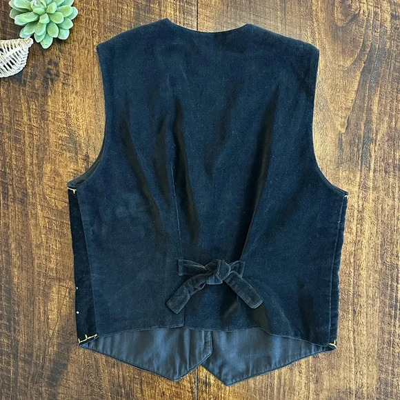 Vintage 90’s Nutcracker Vest - Black Velvet Embroidered Holiday, Size S - Picture 3 of 6